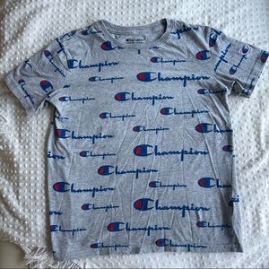 Champion logo Tshirt grey size M junior